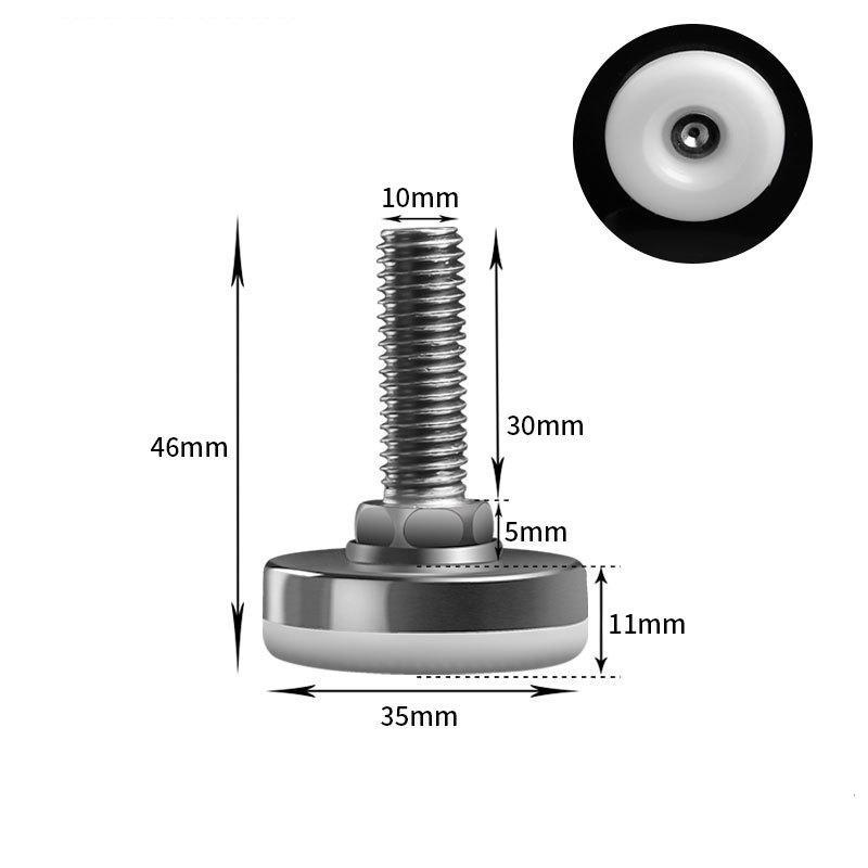 Stainless Steel Adjustable Furniture Feet Nylon Base Levelers, for Sofa, Table, Chair, Cabinet, Workbench of Leveling Feet