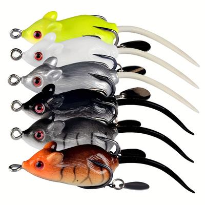 Leurres de pêche 3D Mouse 2,16"/5,5 cm/10,5 g Appâts de pêche souples Topwater