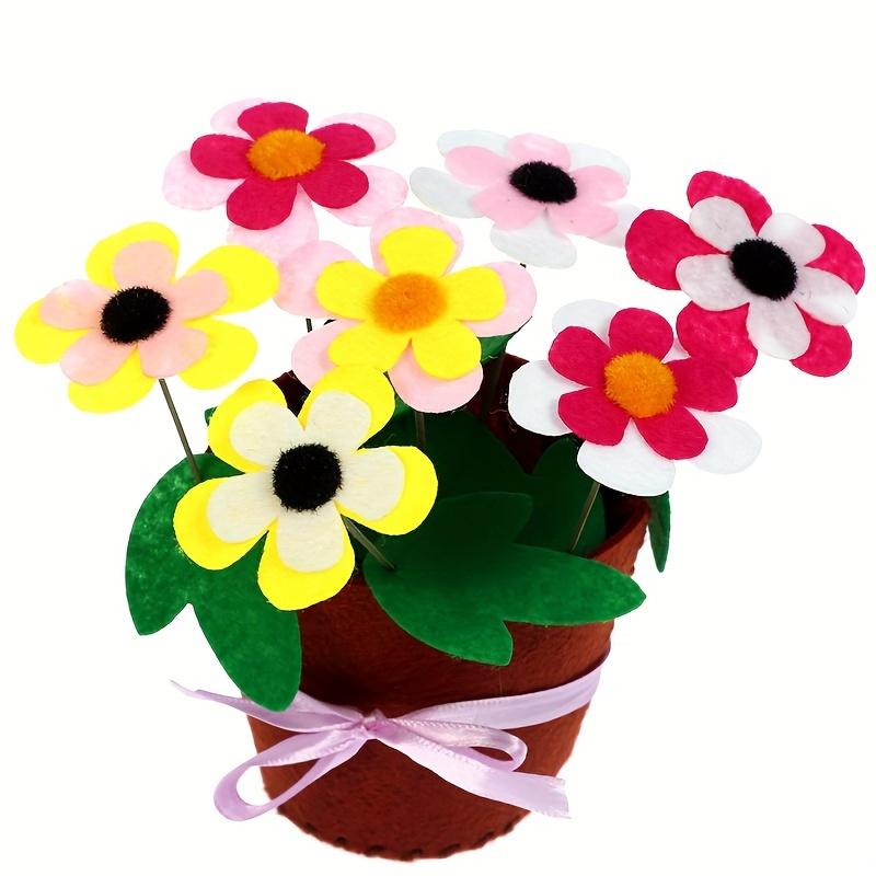 DIY Flower Pot Potted for Children Crafts Kids Educational Gifts Ornaments Bonsai Flowers Making Kit Sold By Set