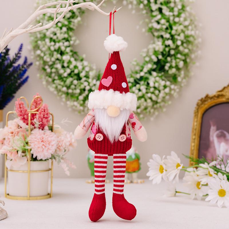 Adorable Valentine s Day Knitted Rudolph Plush Doll With Pink Pom Pom Hat Decor Pink Knit Hat Male