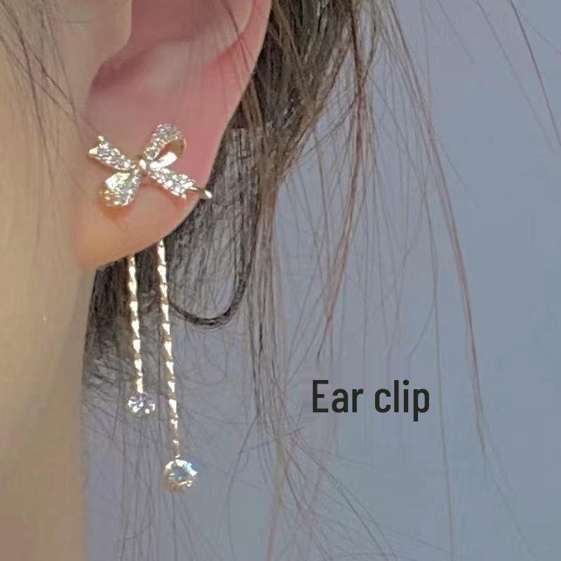 Lychee Jelly Powder Mosquito Coil Ear Clips: Elegant Chinese Style Moisturizing Earrings for Women