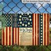 2D Flat, 1pc "Vintage 1776 Patriotic" Decor Plaque, 12"×8" - Retro Flag & Document Design Wall Sign, Red White & Blue - Aluminium Wall Hanging