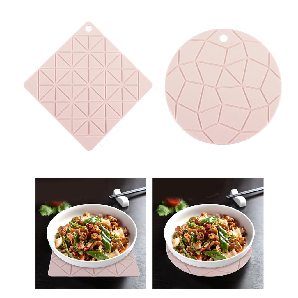 2pcs Silicone Pot Holder Potholders Heat Resistant Hot Pad Non Slip Trivet Mat Placemats Drying Mat Multipurpose Kitchen