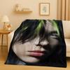 3D Billie Eilish Hit Me Hard and Soft Singer Flannel Blanket,Ultra Soft Warm Plush Throw for Home Bedroom Bed Sofa Cover Kids