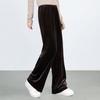 Women's Solid High-Waisted Wide-Leg Elastic Waist Pants
