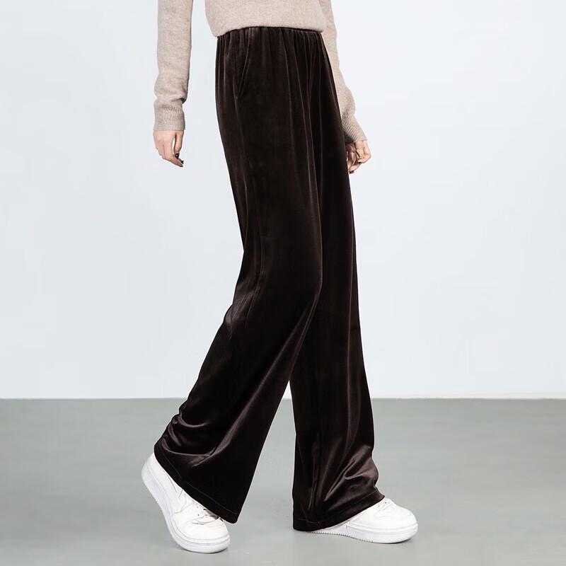 Women's Solid High-Waisted Wide-Leg Elastic Waist Pants