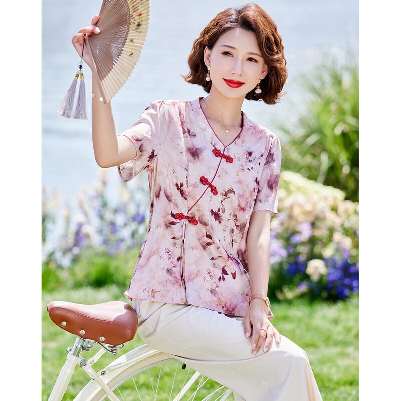 Past Moms' New Chinese Style Floral Summer Set