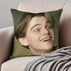 Handsome Actor lLeonardo DiCaprio Cushion Cover Pillowcase Antidustmite Invisible Zipper Short Plush Sofa Cushion
