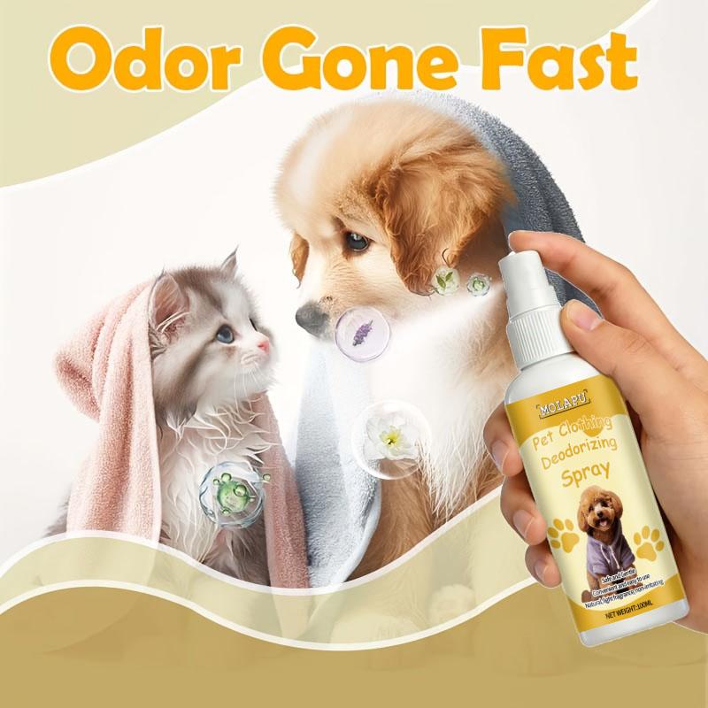 Cat and Dog Clothing Deodorizing Spray—Powerful Odor Remover for Pet Sweaters, Bandanas, and Harnesses—Designed Specifically for Cats and Dogs, Eli