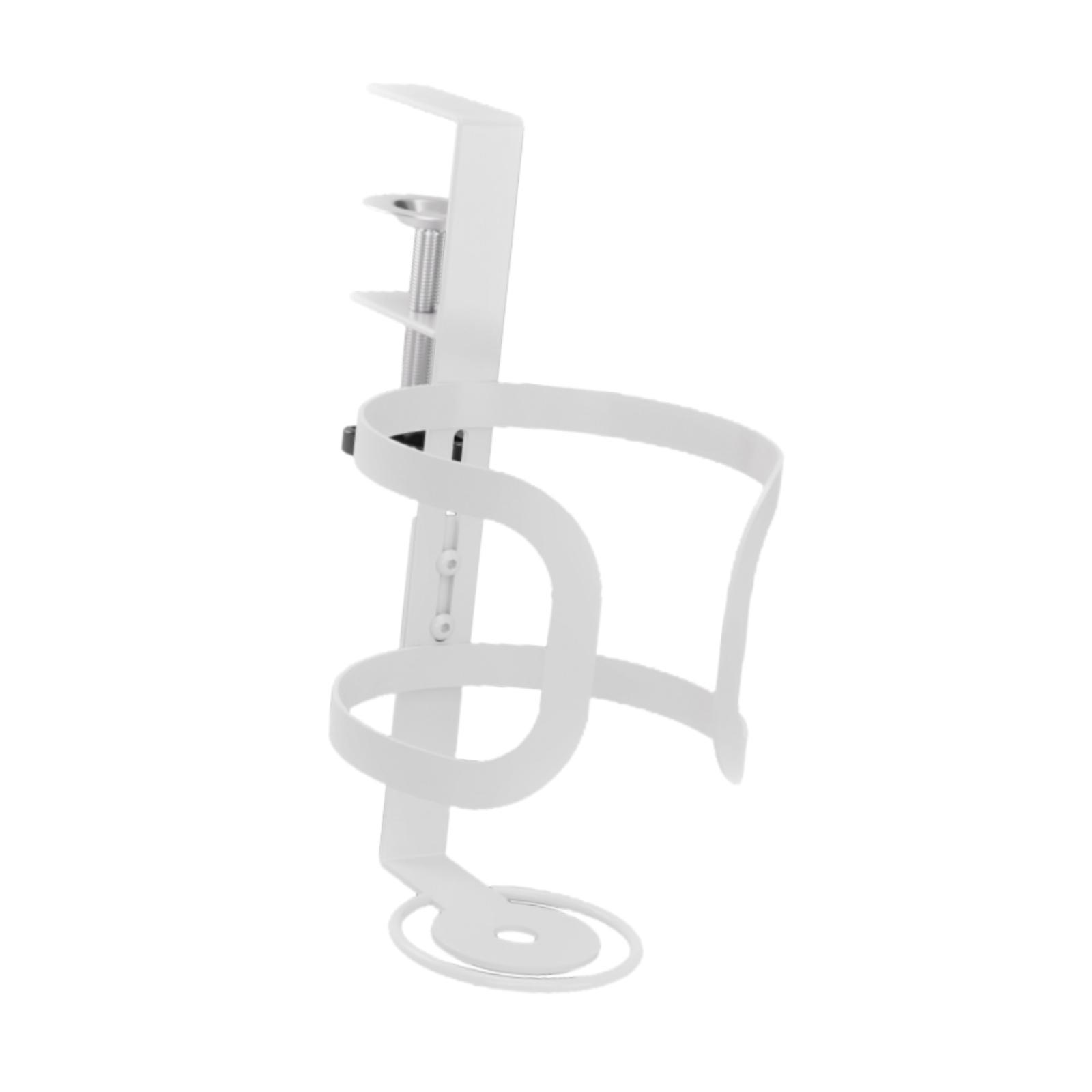 

Desk Cup Holder Clip on Table Cup Holder Storage Rack Adjustable Clamp Tabletop Organizer білий