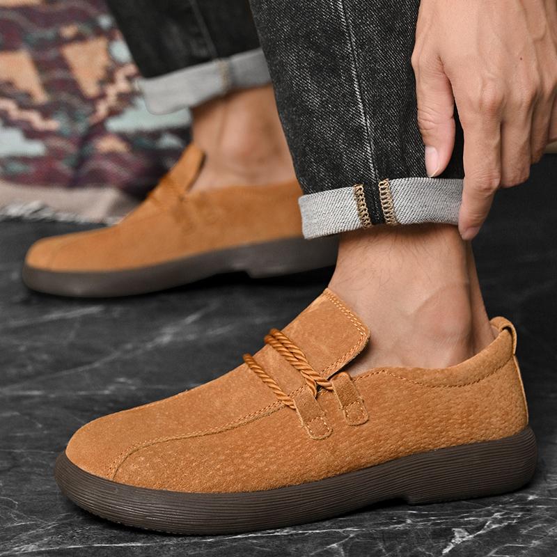 Retro Style Casual Comfort Soft Leather Men's Shoes Low-quality Daily Commuting Shoes Outdoor Soft Sole Anti Slip Driving Shoes