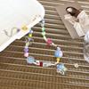 Colorful  Beaded Colored Heart Choker Necklace Adjustable Clavicle Chain for Women Girl Cute Handmade Boho- Jewelry