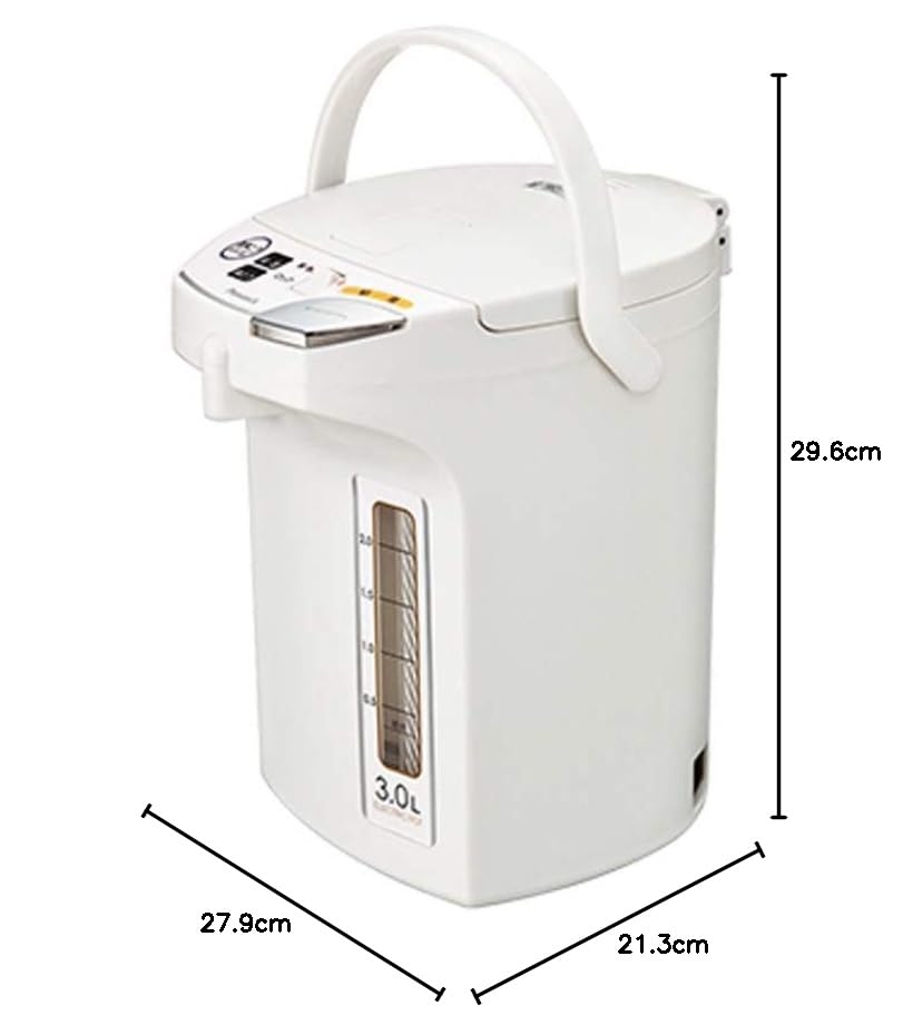 Peacock Vacuum Bottle Industrial Electric Hot Water Pot (3.0L) WMJ-30 White (W)