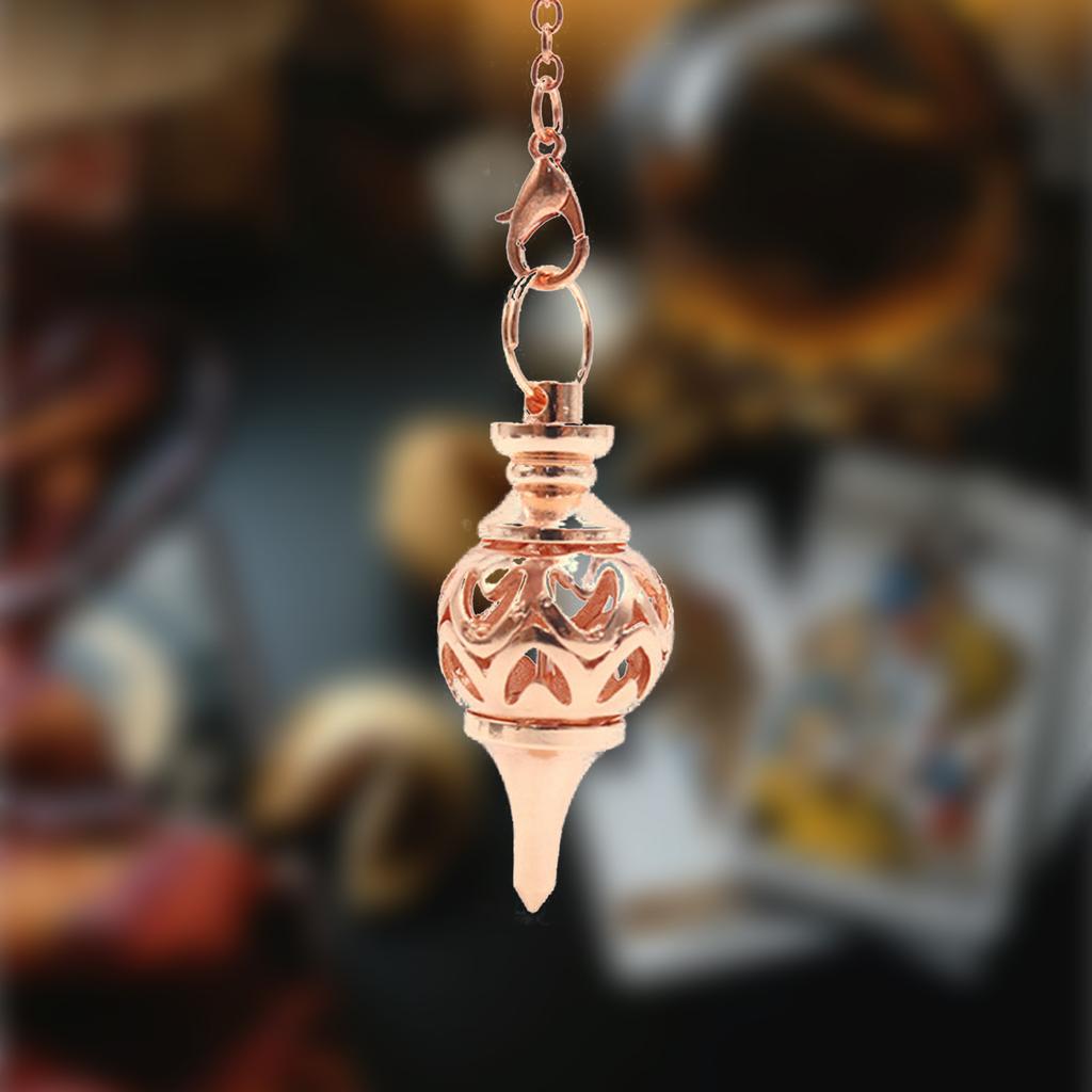 Vintage Copper Pendulum for Divination and Body Energy Balancing Meditation Tool with Chain Spiritual Accessory