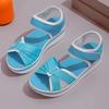 Fashion European American Thick Bottom Color Blocked Women's Sandals New Summer Large Comfortable Casual Slope Heel Design Sandals Women