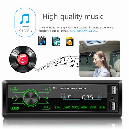 Único 1 Din Som Automotivo MP3 Player No Painel Bluetooth Aux-In Rádio Unidade Principal Botões de Toque