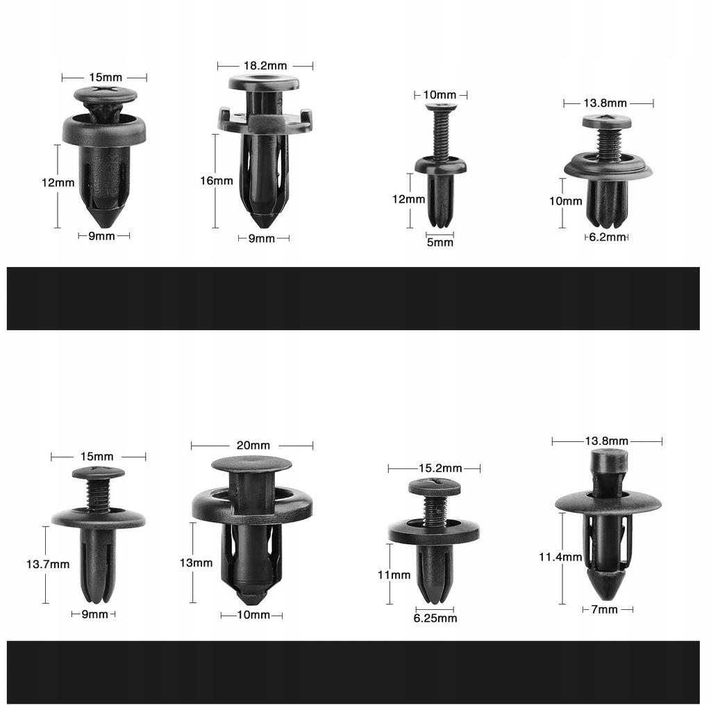 Rosfix Set Autostecker 620 Stück. im Plastik-Box – Hohe Qualität | Vielfalt an Typen und Größen | Praktisches Zubehör