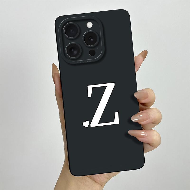 For iPhone 15 Pro Max Case iPhone 15 Plus Phone Case iPhone 15 Pro Cover iPhone 15 Cute Couple Initial Letters Skin Matte Cover