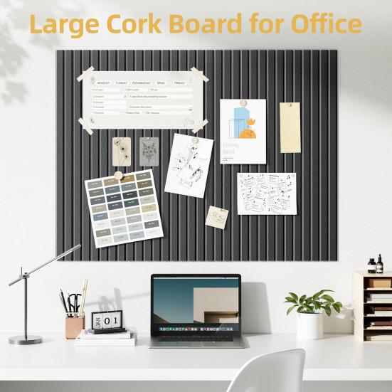 Large Cork Bulletin Board 11.8" x 11.8" Polyester Nail Boards Multi-Purpose