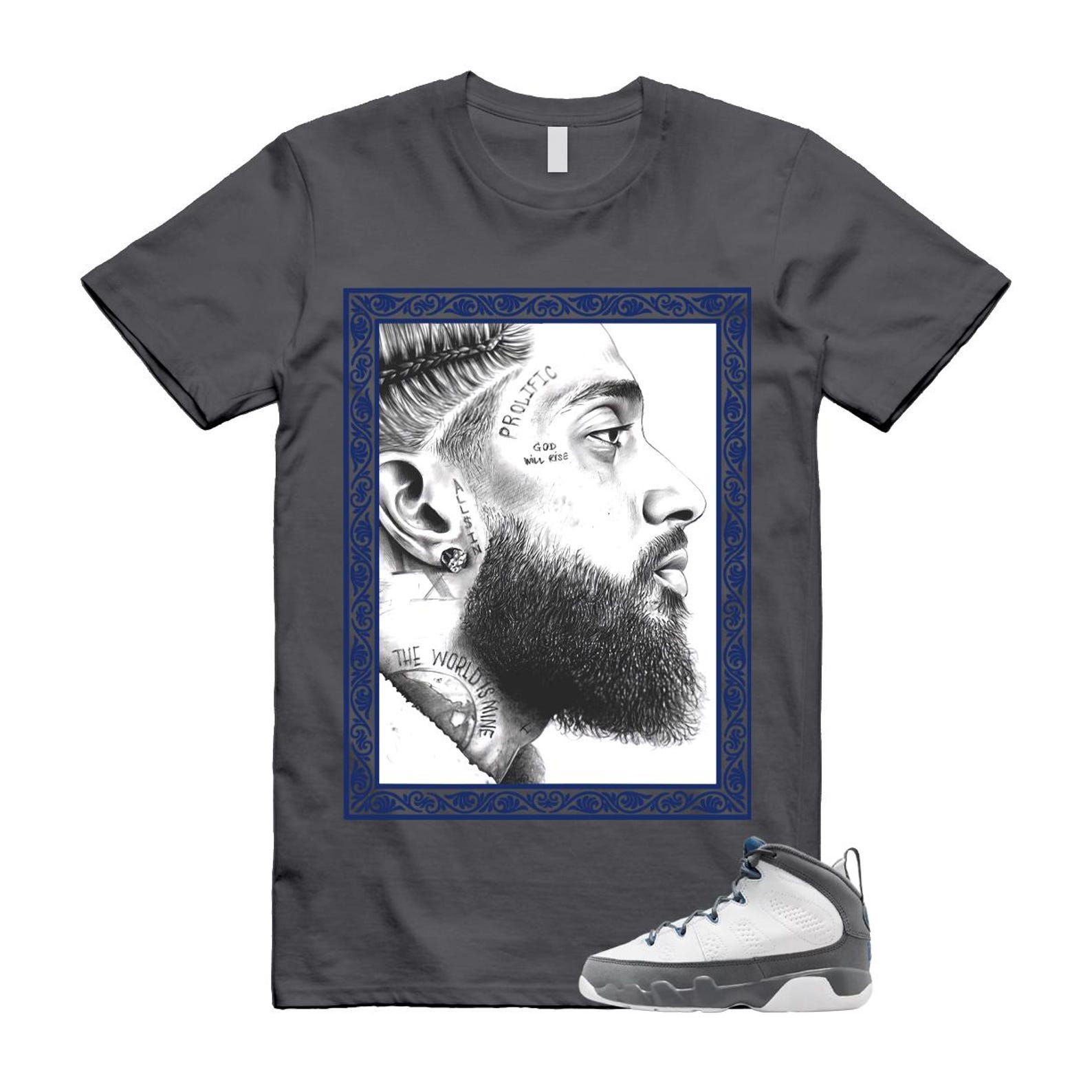 9 French Blue Flint Grey White 2026 T Shirt Match NIP S