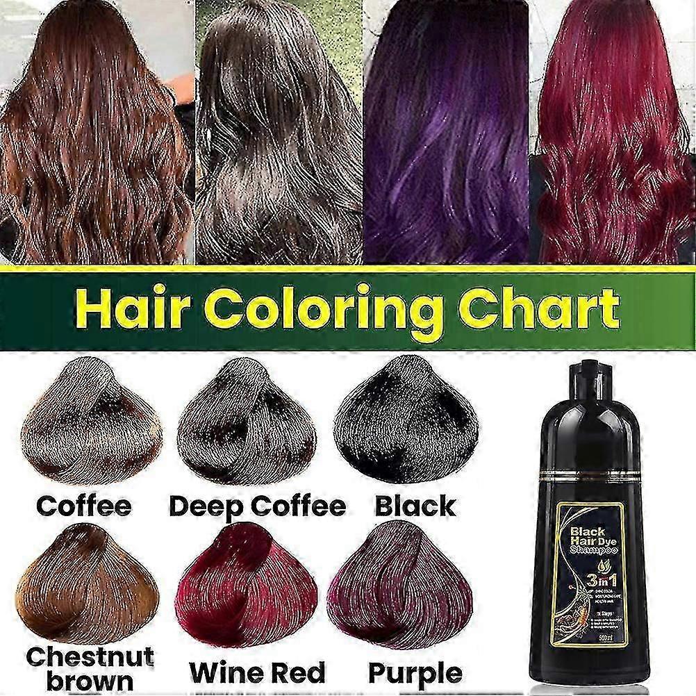 500ml Hair Coloring Shampoo Herbal Hair Dye Shampoo For Men And Women