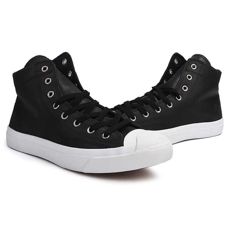 Converse Jack Purcell Comfortable Versatile High-Top Canvas Shoes Unisex Sneakers Black White 157707C