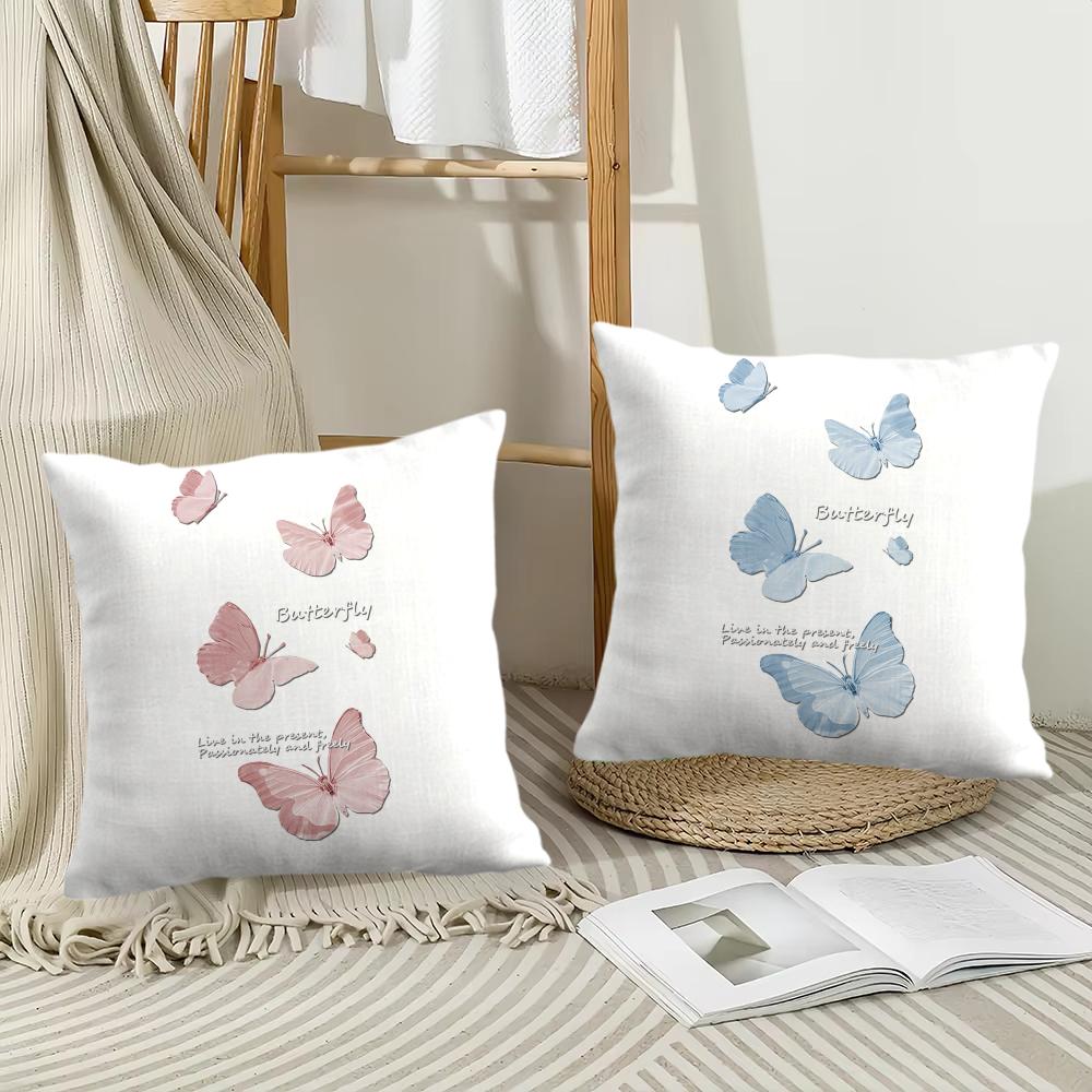 Beautiful Butterfly Cushion Cover Soft Plush Throw Pillow Cover | Double-Sided Decorative Cushion Case | Sofa Bedroom Home Decor