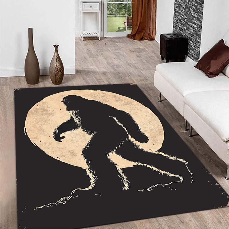 Crystal Velvet Rug Crystal Velvet Sasquatch Full Moon Carpet Rug | Non-Slip Floor Mat for Bedrooms, Porches, Ind