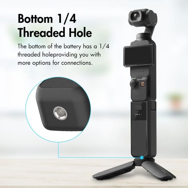 Battery Handle for Pocket 3, with 2800mAh Battery Fast Charging, Battery Grip Supports External Tripod