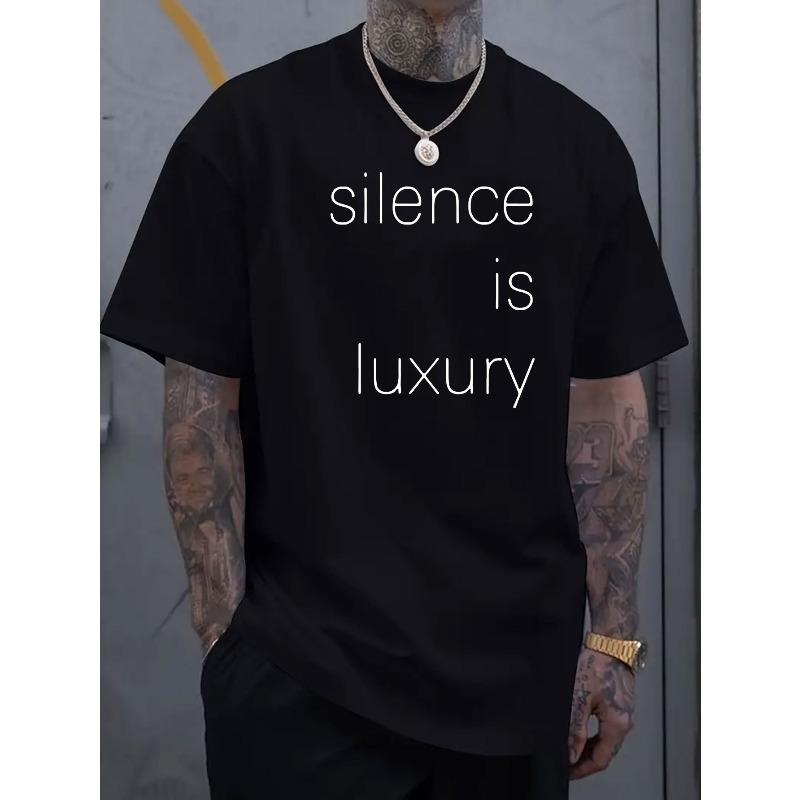 

Silence - это роскошная мужская футболка с круглым вырезом и короткими рукавами, украшенная принтом в виде буквы. Повседневный спортивный топ, подходящий для весеннего и летнего отдыха и досуга. S чёрный