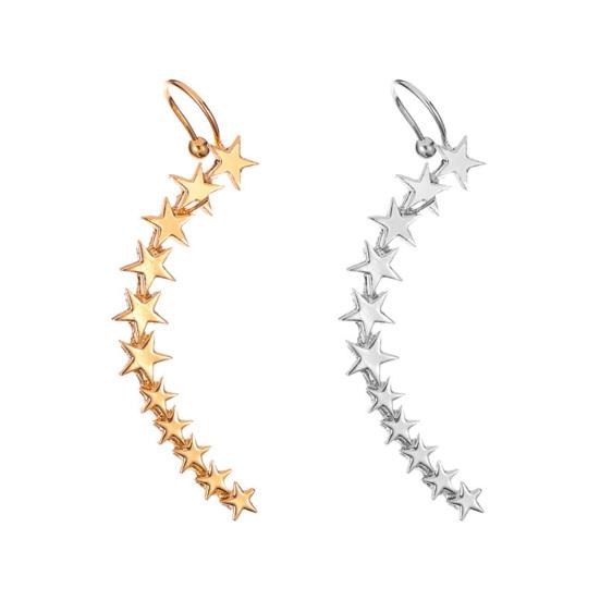 1Pc Clip Earring Five-pointed Stars Anti-allergic Women All Match Ear Cuff Jewelry Accessories