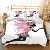 Cartoon Girly Butterfly Duvet Cover Lovely Pink Flower Fairy with Wings Romantic for Children Women Gifts for Bedroom Decoration