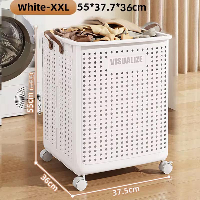 Foldable Laundry Basket Hamper with Casters for Washing Clothes