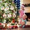 A34R 50Pcs DIY Christmas Wooden Ornaments Large Natural Wood Slices Predrilled With Hole Wooden Circles For Xmas Crafts