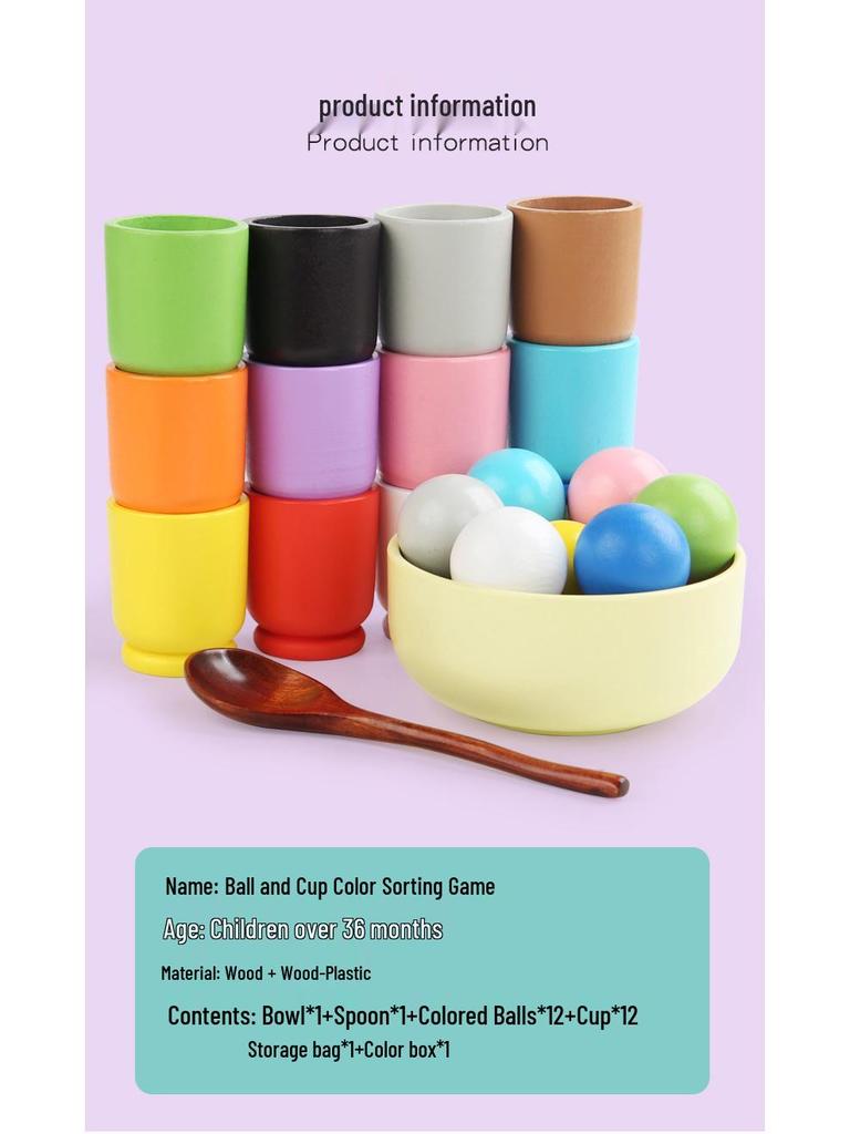 Montessori Kleinkind Farbsortierbecher: Frühes Lernspielzeug zur kognitiven Entwicklung