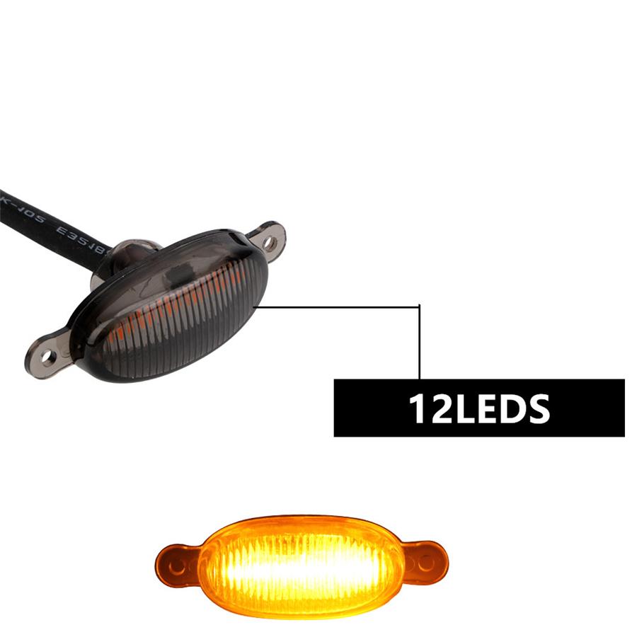 3Pcs For Raptor Style Smoked Lens Amber 12 LED Front Grille Running Lights For Ford F150