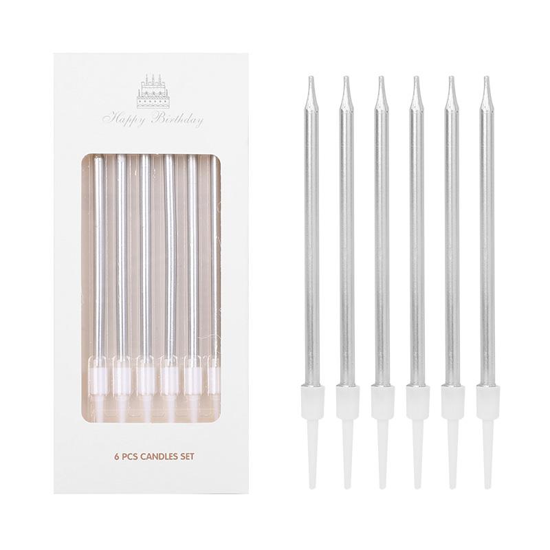 6pcs Metal Gold Birthday Candles DIY Colorful Cake Decorations Wedding Birthday Party Baby Shower Supplies Cake Candle Toppers