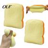 Sliced Bread Desk Toy 1/2Pcs Simulated Toast Stress Relief Toy, Squeeze Sensory Fidget Soft Stretchy Fake Food for Kids Teens Adults