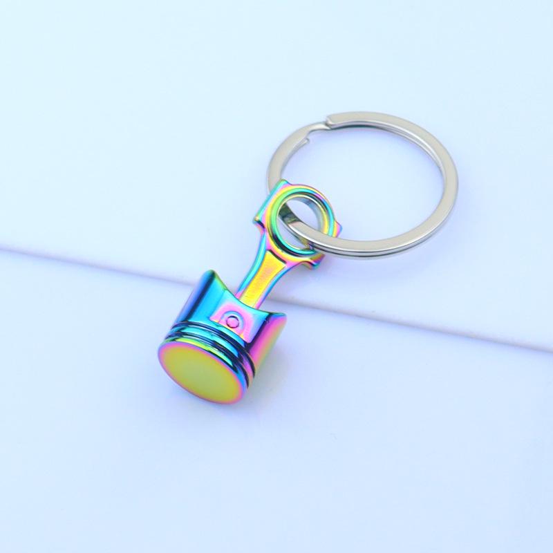 Customized Car Engine Piston Keychain - Metal Automotive Gift Pendant