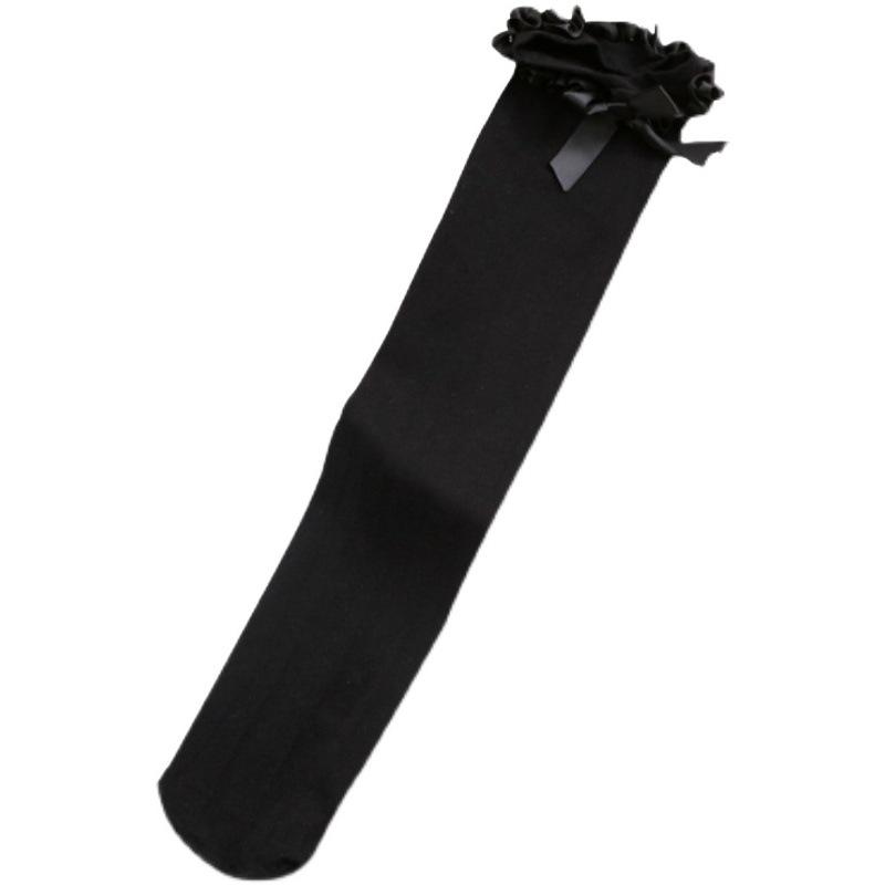 White Stockings Knee Socks Summer Thin Long Black Silk Sexy Bow Lace Ultra-Thin Thigh Socks Explosion