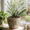 Självvattnande Lök Glas Klar Blomma Automatisk Växtvattningslök Blomma Formad Växtvattningsanordning för Semestervattning Inomhus Utomhusväxter