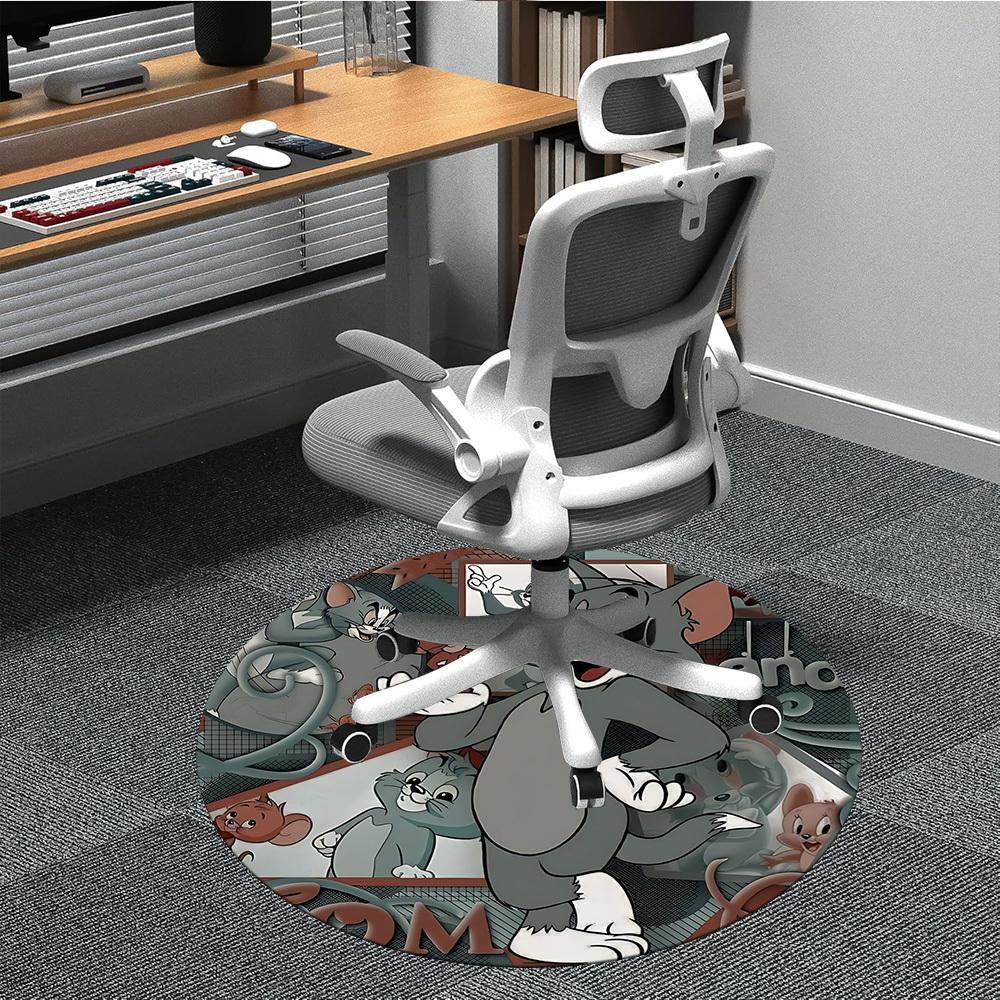 1pc Tom Jerry Office Round Area Rug, Under Office Chairs Bedroom Living Room Home Decor, Room Deco, Available in Various Sizes098