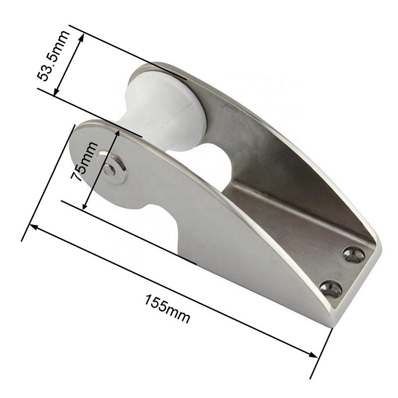 1PCS 316 Stainless Steel Bow Anchor Roller Holder 50X165mm Casting Bow Roller Wheel For Marine Boat Yacht Hardware