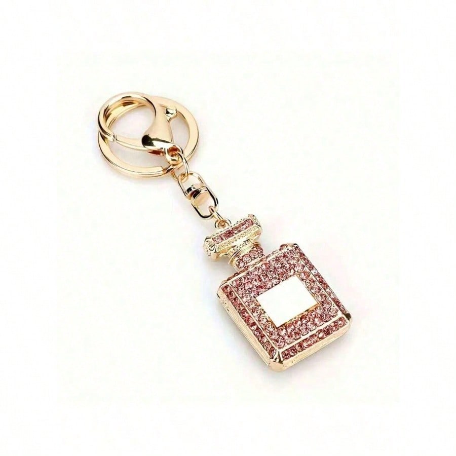Creative And Fashionable Rhinestone Car Pendant Keychain Rhinestone Perfume Bottle Ladies Bag Pendant Accessories Bridesmaid Gifts