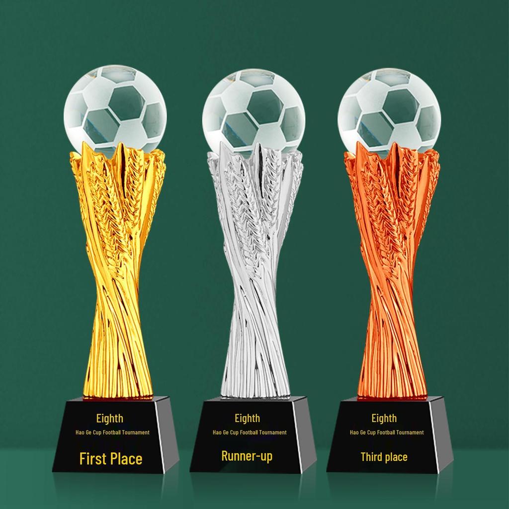 Custom Crystal Football Trophy - 2025 Golden Boot Top Scorer Award (Extra Large)