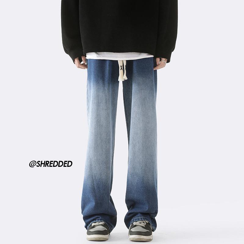 Gradient Jeans Loose Casual Straight Simple Trousers