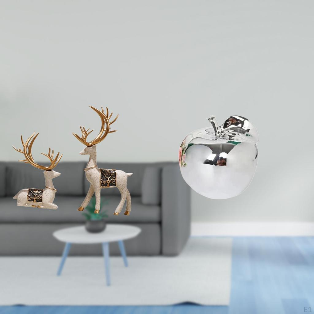 Elegant Reindeer And Fruit Ceramic Figurine Collection for Home Office Living Room Decor Delicate