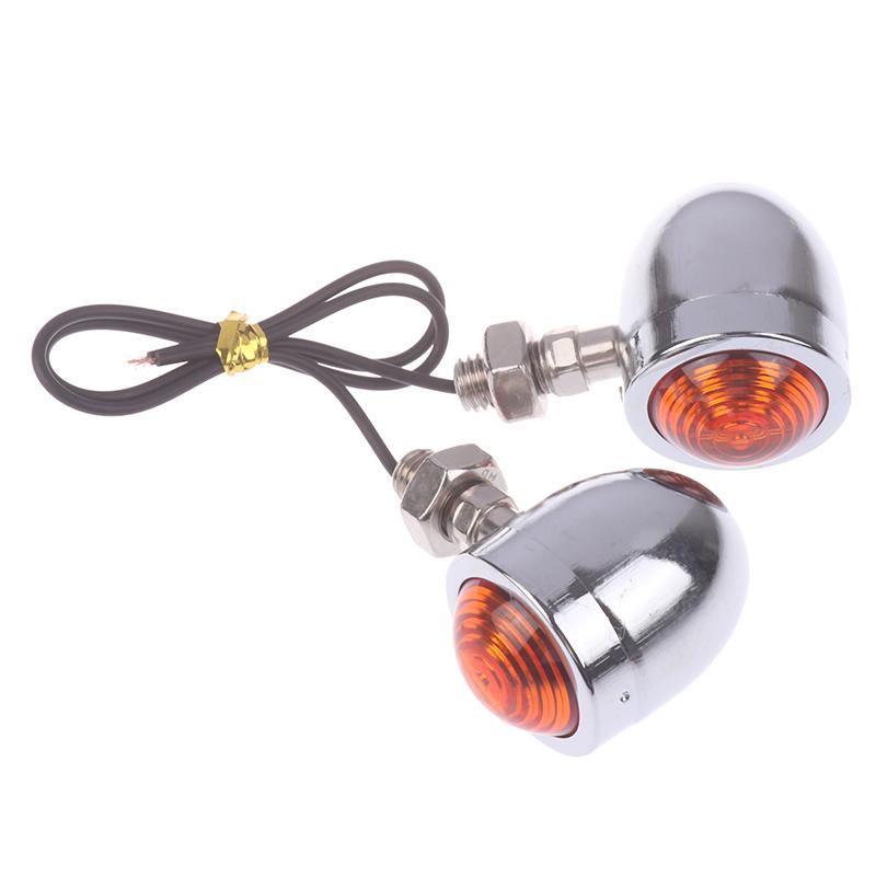 

2 шт. ретро мотоциклетные поворотники аксессуары для мотоциклов универсальные 12 В однопроводные поворотники огни для Cafe Racer серебряный