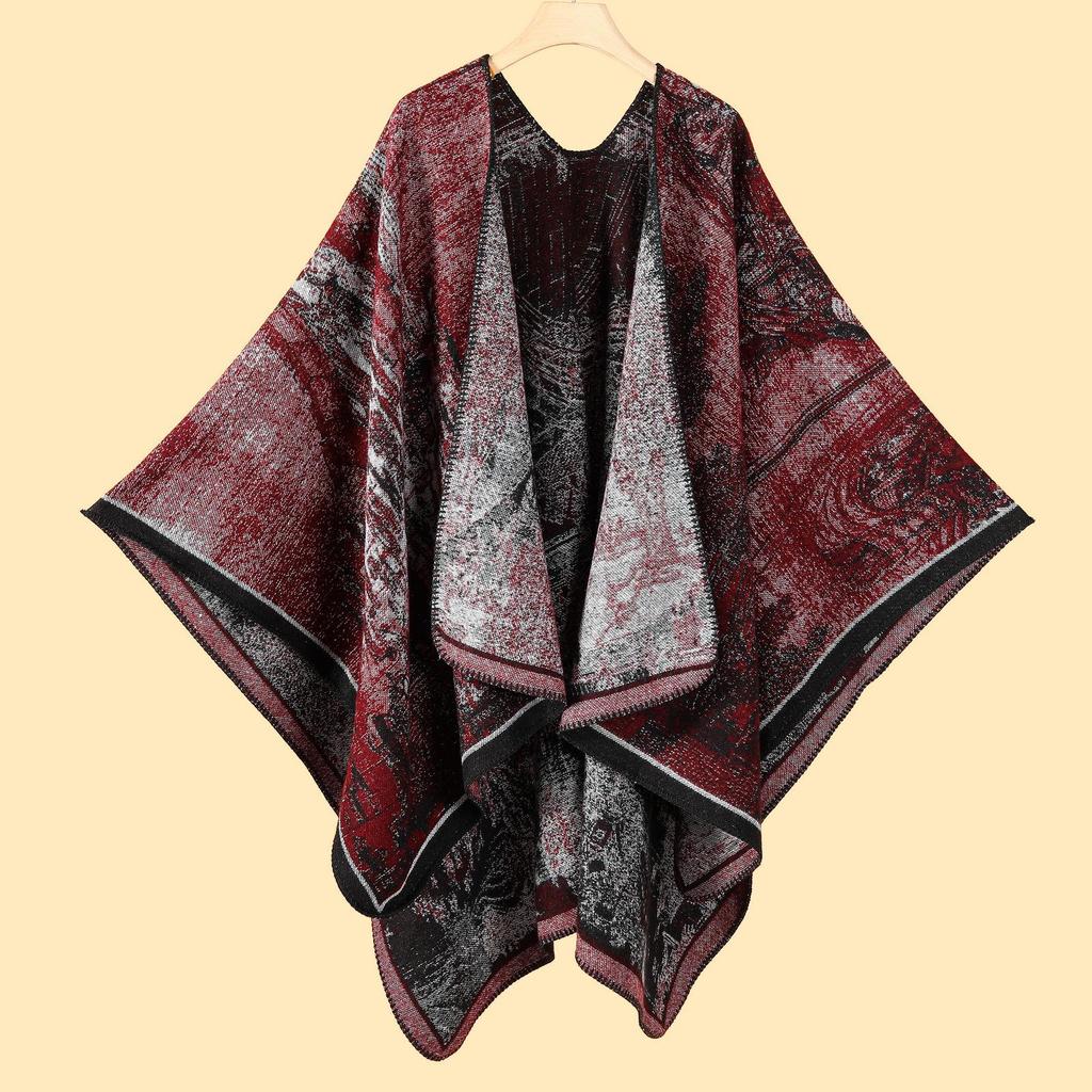 Yunnan Ethnic-Style Large Shawl Cape - Imitation Cashmere Scarf Cloak
