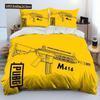 3D Rifle Revolver Cartridge Gun Comforter Bedding Set,Duvet Cover Bed Set Quilt Cover Pillowcase,King Queen Size Bedding Set